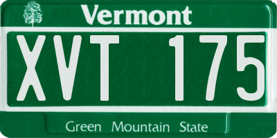 VT license plate XVT175