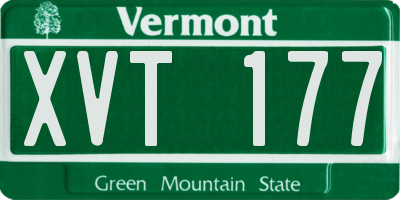 VT license plate XVT177