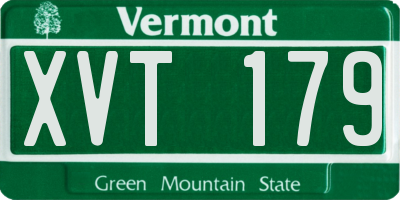 VT license plate XVT179