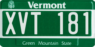 VT license plate XVT181