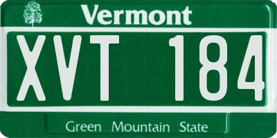 VT license plate XVT184