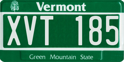 VT license plate XVT185