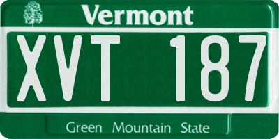 VT license plate XVT187