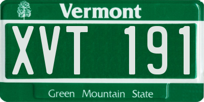 VT license plate XVT191