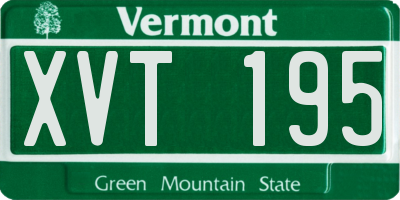 VT license plate XVT195