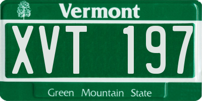 VT license plate XVT197