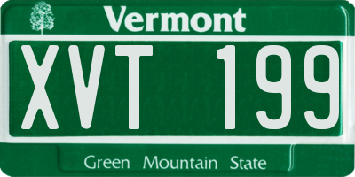 VT license plate XVT199
