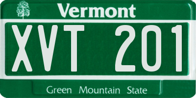 VT license plate XVT201