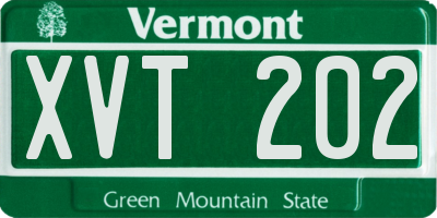 VT license plate XVT202