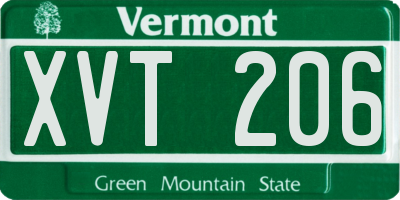 VT license plate XVT206