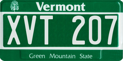 VT license plate XVT207