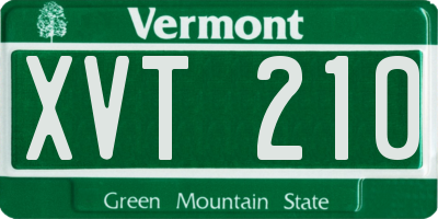 VT license plate XVT210
