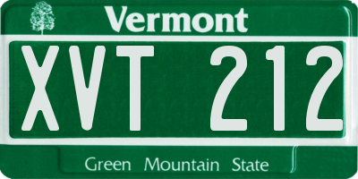 VT license plate XVT212