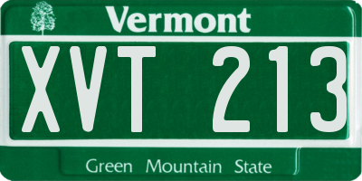 VT license plate XVT213