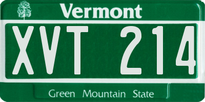 VT license plate XVT214