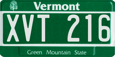VT license plate XVT216