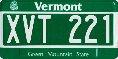 VT license plate XVT221