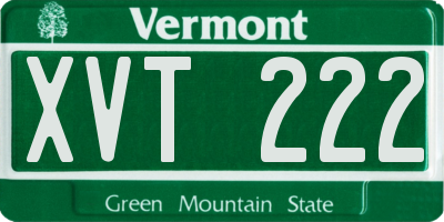 VT license plate XVT222