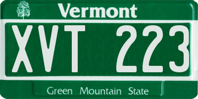 VT license plate XVT223