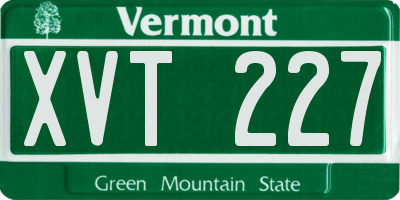 VT license plate XVT227