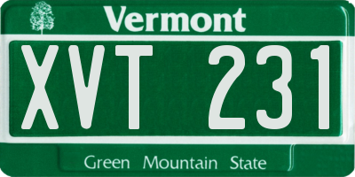 VT license plate XVT231