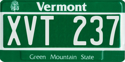 VT license plate XVT237