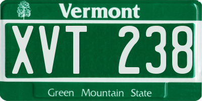 VT license plate XVT238