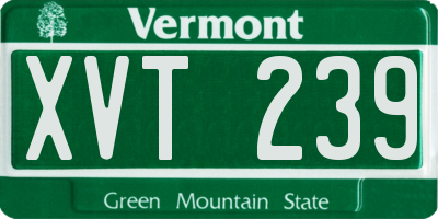 VT license plate XVT239