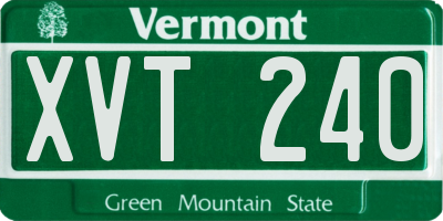 VT license plate XVT240