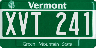 VT license plate XVT241