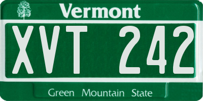 VT license plate XVT242
