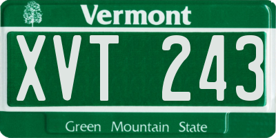 VT license plate XVT243