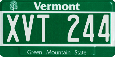 VT license plate XVT244