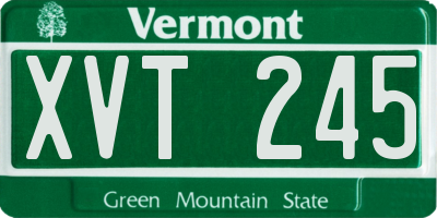 VT license plate XVT245