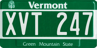VT license plate XVT247