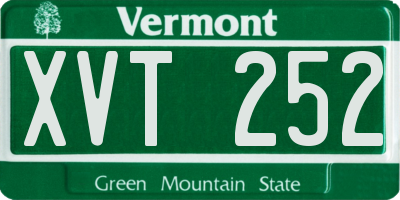 VT license plate XVT252