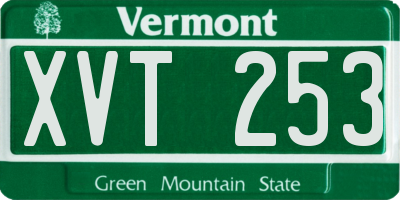 VT license plate XVT253