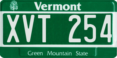 VT license plate XVT254
