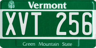 VT license plate XVT256