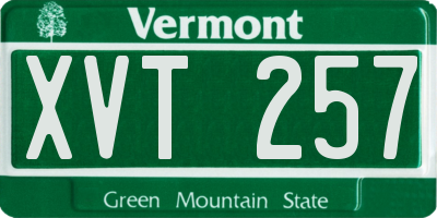 VT license plate XVT257