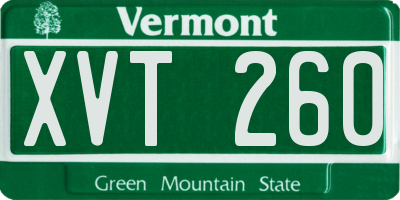 VT license plate XVT260