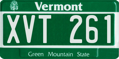 VT license plate XVT261