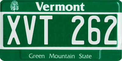VT license plate XVT262