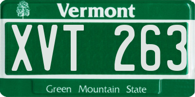 VT license plate XVT263
