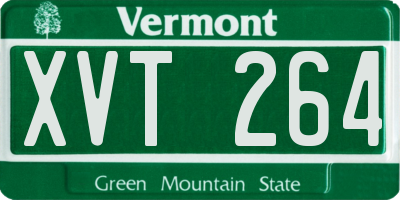 VT license plate XVT264