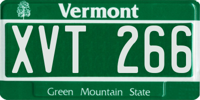 VT license plate XVT266