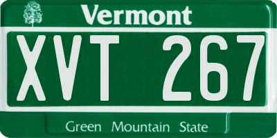 VT license plate XVT267