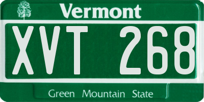 VT license plate XVT268