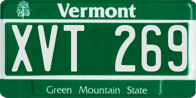 VT license plate XVT269