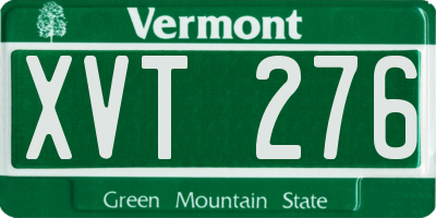 VT license plate XVT276
